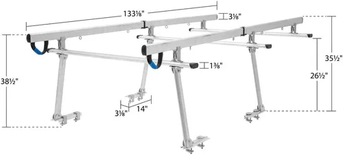 Miniatura 3 de estante de aluminio universal para camionetas para cabinas - capacidad de 800 lb - se adapta a camas de camiones completas, medianas y compactas