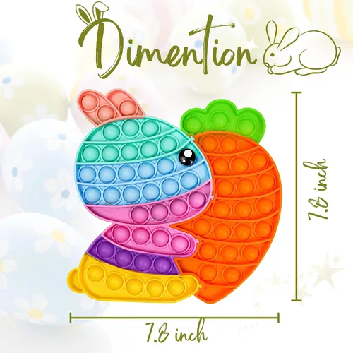 Miniatura 3 de Juguete sensorial para ansiedad de conejo de Pascua, juguete sensorial de burbujas para reventar burbujas, rompecabezas popper, regalos de Pascua