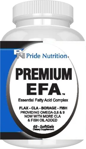 Pride Nutrition Suplemento EFA Omega 3-6-9 prémium para hombres y mujeres 5 en 1 - Ácidos grasos esenciales EPA, DHA, GLA, ALA y CLA con aceite de