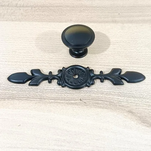 Miniatura 7 de HUAMULAN Paquete de 10 pomos vintage para armario de cocina, tiradores de aleación de zinc, placa trasera para armario, cajón, manijas de puerta