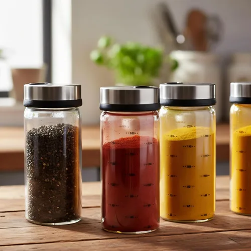 Miniatura 7 de Tarro de condimento con juegos de coctelera de acero inoxidable 304, salero y pimentero con agujeros ajustables para sales del Himalaya, Kosher