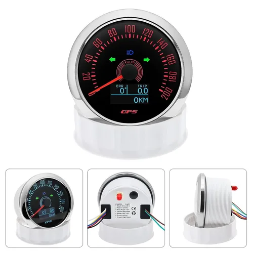 Miniatura 5 de KAOLALI Velocímetro GPS de 85 mm 0-200 km/h para embarcaciones, velocímetro impermeable marino, medidor de velocidad con COG, kilometraje total