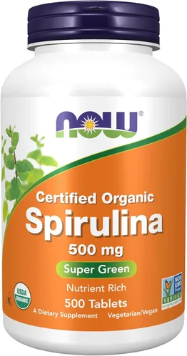 Tabletas de espirulina orgánica de Now Foods, 2700, 1, 1