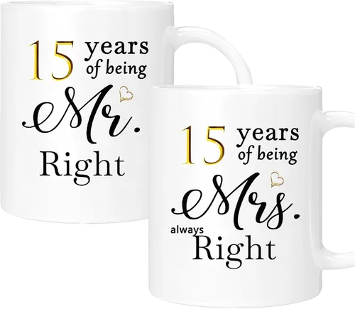 Miniatura 27 de Juego de 2 Tazas de Café del 11º Aniversario, Regalos de Boda del 11º Año Decoraciones de Aniversario para Parejas Padres Hombres Mujeres Marido