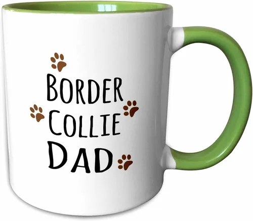 Miniatura 13 de 3dRose Border Collie Dog Dad - Taza de 11 onzas, color negro