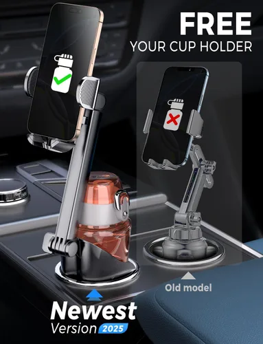 Miniatura 2 de eSamcore Portavasos para teléfono, soporte de teléfono sin obstrucciones para el portavasos de tu automóvil (2.5 a 4 pulgadas) con base flexible