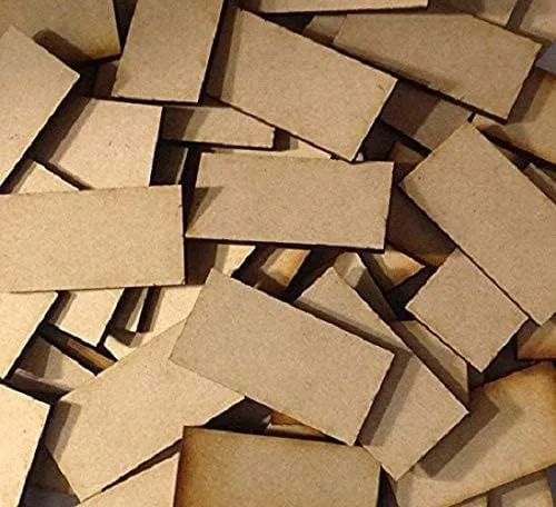 Miniatura 2 de 3.150 in x 1.575 in Rectángulo MDF Bases de madera Corte láser Artesanías Blancos Envío RÁPIDO VENDEDOR NOSOTROS