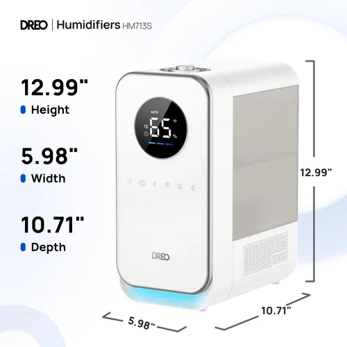 Miniatura 9 de Dreo - Humidificadores para recámara, llenado superior, inteligente, silencioso, vapor frío, difusor de aceite y luz nocturna, tiempo
