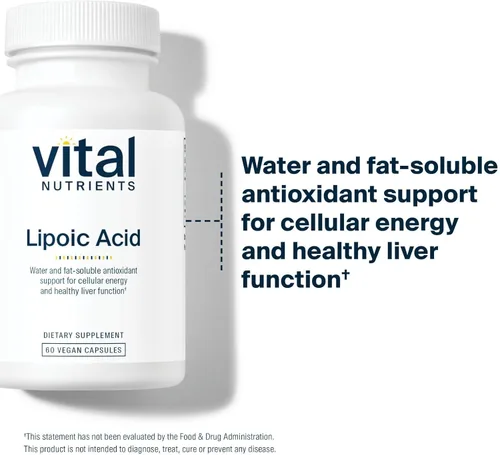 Miniatura 5 de Vital Nutrients Ácido lipoico – 300 mg de ácido alfa lipoico antioxidante – Suplemento ALA para metabolismo saludable y energía – Gluten, lácteos