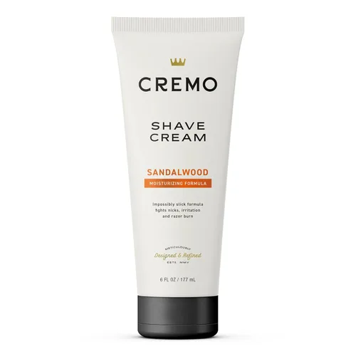Cremo Crema de Afeitar de Sándalo, Asombrosamente Superior Crema de Afeitar Ultra-Deslizante para Hombres, Combate Cortadas, Cortes y Quemaduras de