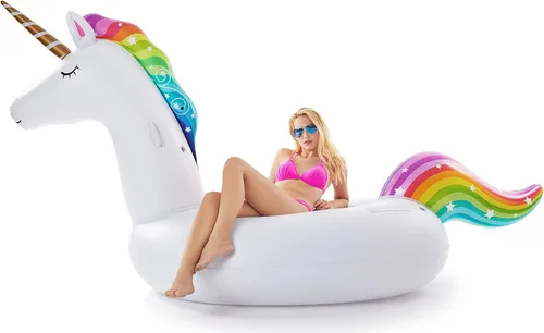 Miniatura 5 de Jasonwell Flotador inflable gigante de unicornio para piscina con válvulas rápidas y flotador inflable gigante de Pegaso de Jasonwell con válvulas