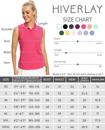 Miniatura 6 de Camisetas polo para mujer, sin mangas, para golf, tenis, UPF 50+, ligeras