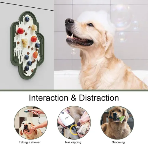 Miniatura 4 de OHMO - Alfombrilla para lamer cactus para perros y gatos (paquete de 2) Comedero lento para mascotas fácil de limpiar con ventosas, almohadilla