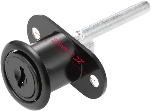 Miniatura 3 de uxcell Cerradura de émbolo del gabinete del armario del escritorio del cajón, diámetro del cilindro de 3/4" longitud del cilindro 13/16", superficie