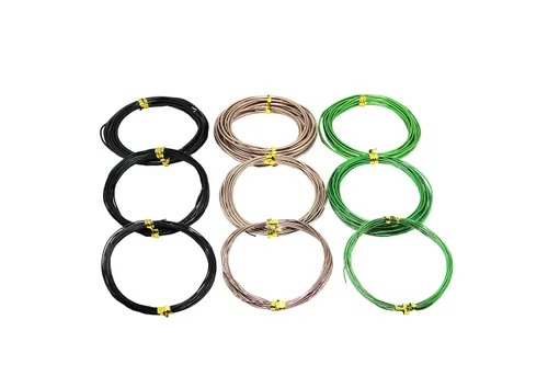 Miniatura 7 de 9 rollos de cables de bonsái, alambre de entrenamiento de bonsái de aluminio anodizado con 3 colores (negro, marrón, verde) y 3 tamaños