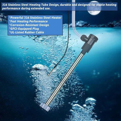 Miniatura 2 de Calentador de agua de inmersión de 3000 W, 240 V, bañera de hidromasaje y piscina inflable, calentador de agua sumergible eléctrico portátil