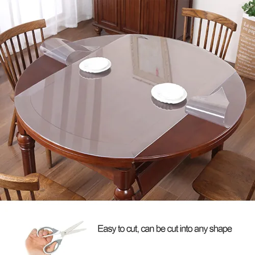 Miniatura 4 de Protector de mesa de PVC esmerilado de 0.079 pulgadas de grosor, almohadilla redonda de plástico, antideslizante, transparente, cubierta de mesa