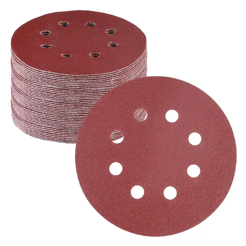 Miniatura 17 de WORKPRO Juego de discos de lija de 50 piezas – Papel de lija de 8 agujeros de 5 pulgadas, 5 grados, incluye 60, 80, 120, 240, 320 granos