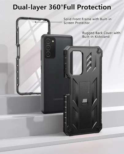 Miniatura 8 de SOiOS Funda para teléfono Samsung Galaxy A03S: Soporte duro integrado y protector táctil Militar a prueba de golpes TPU resistente suave resistente