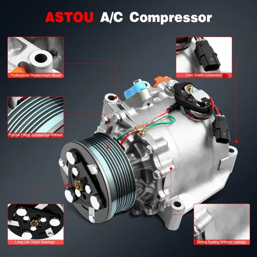 Miniatura 4 de Compresor compatible con Honda para Civic 1.8L 2006-2011 Aire acondicionado Compresor y embrague Reemplazar 4918