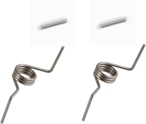 4 piezas de repuesto de resorte de puerta francesa para refrigerador GE WR02X12650 y mangas blancas Pin French Spring reemplaza para GE WR02X12651