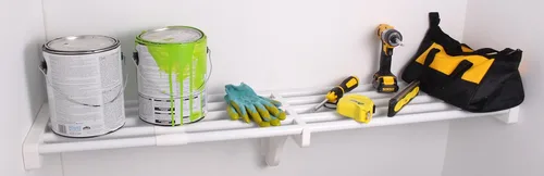 Miniatura 7 de EZ Shelf - Estante extensible para armario de bricolaje (sin barra para colgar) - 63.3 a 118 pulgadas - Blanco - Fácil de instalar en 2 paredes