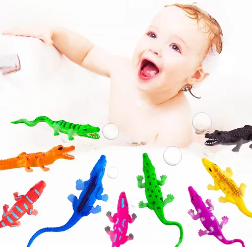Miniatura 5 de Juguetes de baño sin agujeros que cambian de color para niños pequeños, juguete de caimán que cambia de color, juguetes de animales reptiles