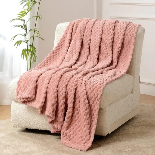 Miniatura 15 de FY FIBER HOUSE Manta de Vellón para Sofá 300GMS Súper Suave de Felpa Difusa Mantas y Cobijas para Sofá Cama Oficina, 40x50 Pulgadas, Beige