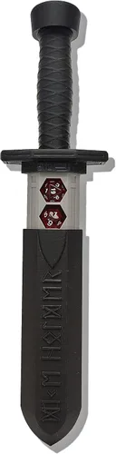 Miniatura 23 de MunnyGrubbers - Soporte para dados de daga de espada - (Juego de 7 dados D20 aleatorios incluidos) - Almacenamiento de dados poliédricos Mármol