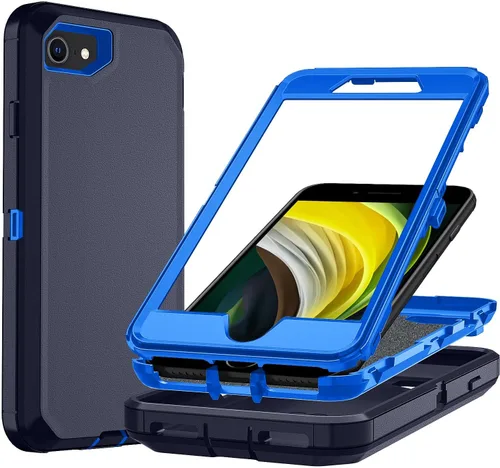Miniatura 24 de Funda para iPhone X/i Phone Xs, 3 capas duradera funda de teléfono resistente protección para teléfono, a prueba de golpes a prueba de caídas a Negro