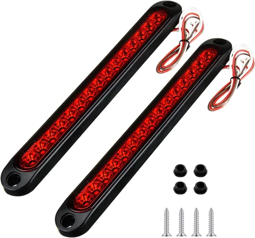Miniatura 7 de Luz trasera roja con lente ahumada de 15 LED para remolque, barra LED de 10" con luz de parada, intermitente, luz trasera impermeable, tira de freno