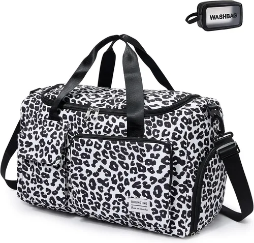 Miniatura 54 de Bolsa de Gimnasio Pequeña para Mujer, Bolsa de Lona de Viaje, Bolsa de Fin de Semana con Compartimento para Zapatos