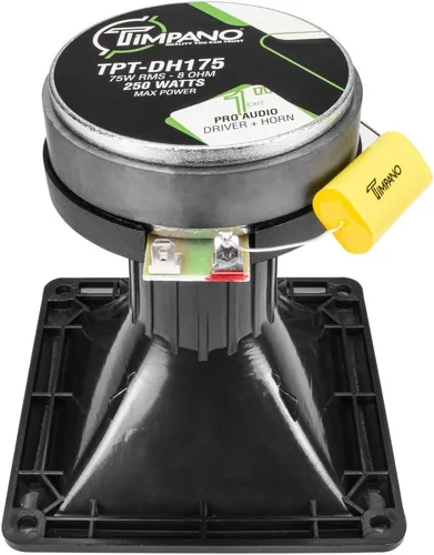 Miniatura 4 de Timpano 2X TPT-DH175 Controladores de bocina 500 Watts 1" Salida Controlador de compresión de alta frecuencia con bocina negra de 8 Ohm