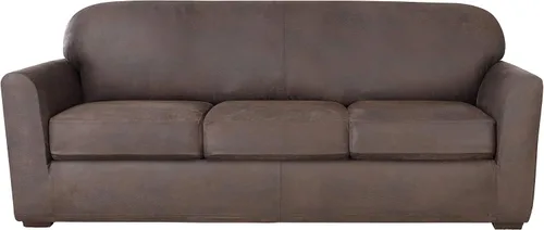 Miniatura 8 de SureFit Ultimate Stretch - Funda de piel para sofá biplaza de 3 piezas, color gris claro