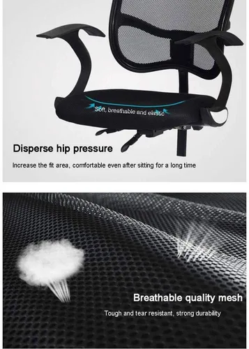 Miniatura 4 de Silla de oficina de malla transpirable con soporte lumbar ergonómico ajustable, silla de escritorio giratoria con ajustable