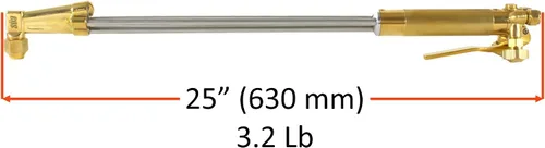 Miniatura 2 de SÜA Antorcha de corte recto resistente de 25 pulgadas con cabezal de 90° + reguladores + punta + pararrayos + manguera de 25 pies - compatible