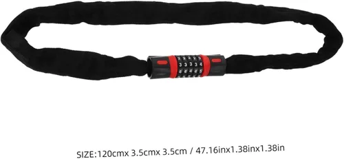 Miniatura 2 de Healifty Carbon Steel Bike Chain Lock Digit Password Anti-Theft Security for Bicycle Mountain Bike Electric Scooter and Portable Lock for Outdoor