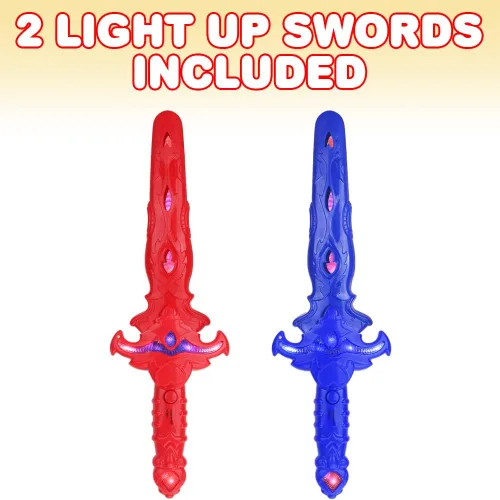 Miniatura 2 de ArtCreativity Espadas de juguete iluminadas con sonidos, juego de juguetes LED con fundas extraíbles, espadas de plástico, accesorios de disfraz