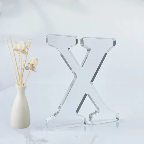 Miniatura 24 de Letras acrílicas diseñables de 4 pulgadas, letras acrílicas sin terminar para decoración de pared, letras decorativas de pie en rodajas, decoración