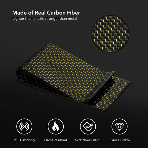 Miniatura 6 de SERMAN BRANDS Clip de dinero de fibra de carbono para hombres – Cartera delgada con clip de dinero RFID, bolsillo frontal minimalista, cartera EDC
