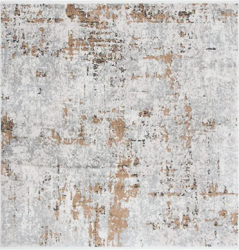 Miniatura 10 de SAFAVIEH Shivan Collection - Alfombra decorativa de 2 pies 2 pulgadas x 4 pies, gris y dorado, diseño abstracto moderno, no desprende pelusa
