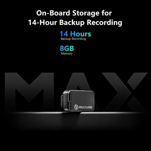 Miniatura 4 de Hollyland/HollyView Lark Max Micrófono 8 GB de almacenamiento integrado Tecnología MaxTimbre 1 transmisor y 2 receptores para cámara DSLR Smartphone