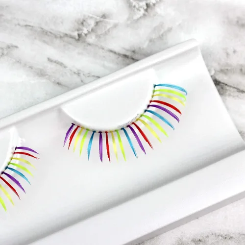 Miniatura 13 de Elegant Lashes QUEENIE Halloween Pride Rainbow colorido desfile pestañas postizas (negro)