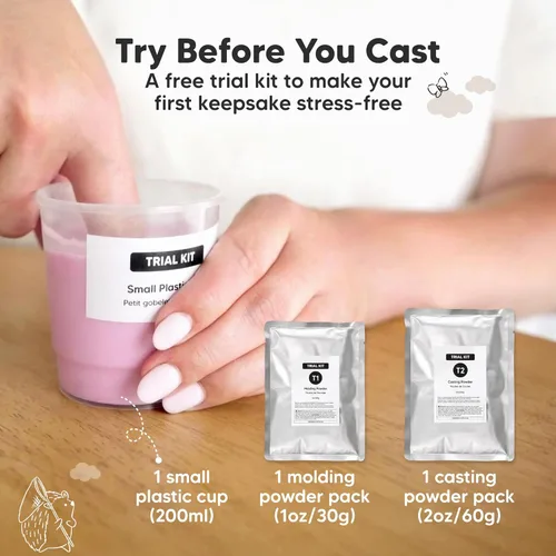 Miniatura 7 de KeaBabies Kit de Moldeado para Bebé de Manos y Pies - Kit de Moldeado de Manos 3D para Recién Nacidos y Elegante Base de Madera, Moldes de Pies Gris