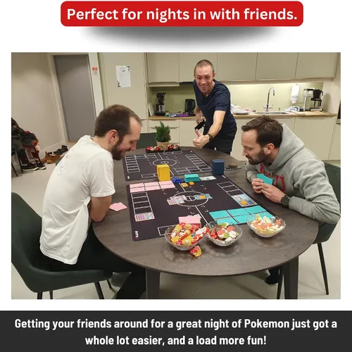 Miniatura 5 de The Gaming Mat Company Tapete de juego de Pokémon compatible con 2 jugadores, 28.35 x 28.35 x 0.08 pulgadas, tapete de batalla de flores