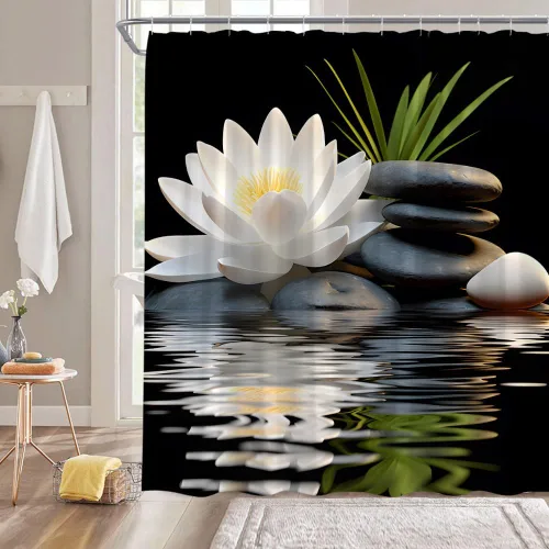 Miniatura 9 de GCTNBJL Cortina de ducha con diseño de mariposas y flores de cerezo y grises, romántica, soñador, mujer, niñas, relajarse, naturaleza, decoración