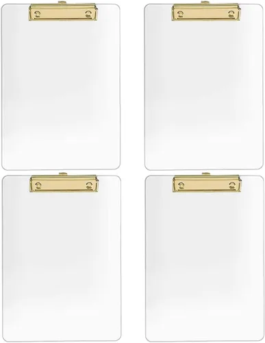 Miniatura 10 de JIARI Paquete de 4 portapapeles de acrílico transparente para oficina, tamaño A4, 8.6 x 12.2 pulgadas (negro, 4 unidades)