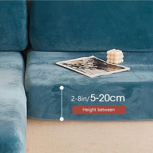 Miniatura 3 de Funda de cojín de terciopelo para sofá en forma de L con diván Longue de 1, 2, 3 asientos, protector de muebles, fundas de cojín para sofá