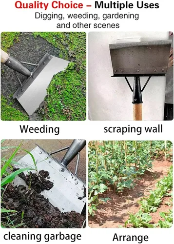 Miniatura 4 de Pala de limpieza multifuncional, pala cuadrada para jardín, pala de limpieza de jardín de acero al manganeso, pala plana, herramienta de jardín 9.8