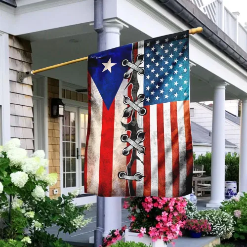 Miniatura 18 de Banderas de Puerto Rico – Bandera estadounidense puertorriqueña – Bandera de jardín de 12 x 18 pulgadas, decoración para exteriores, lona resistente